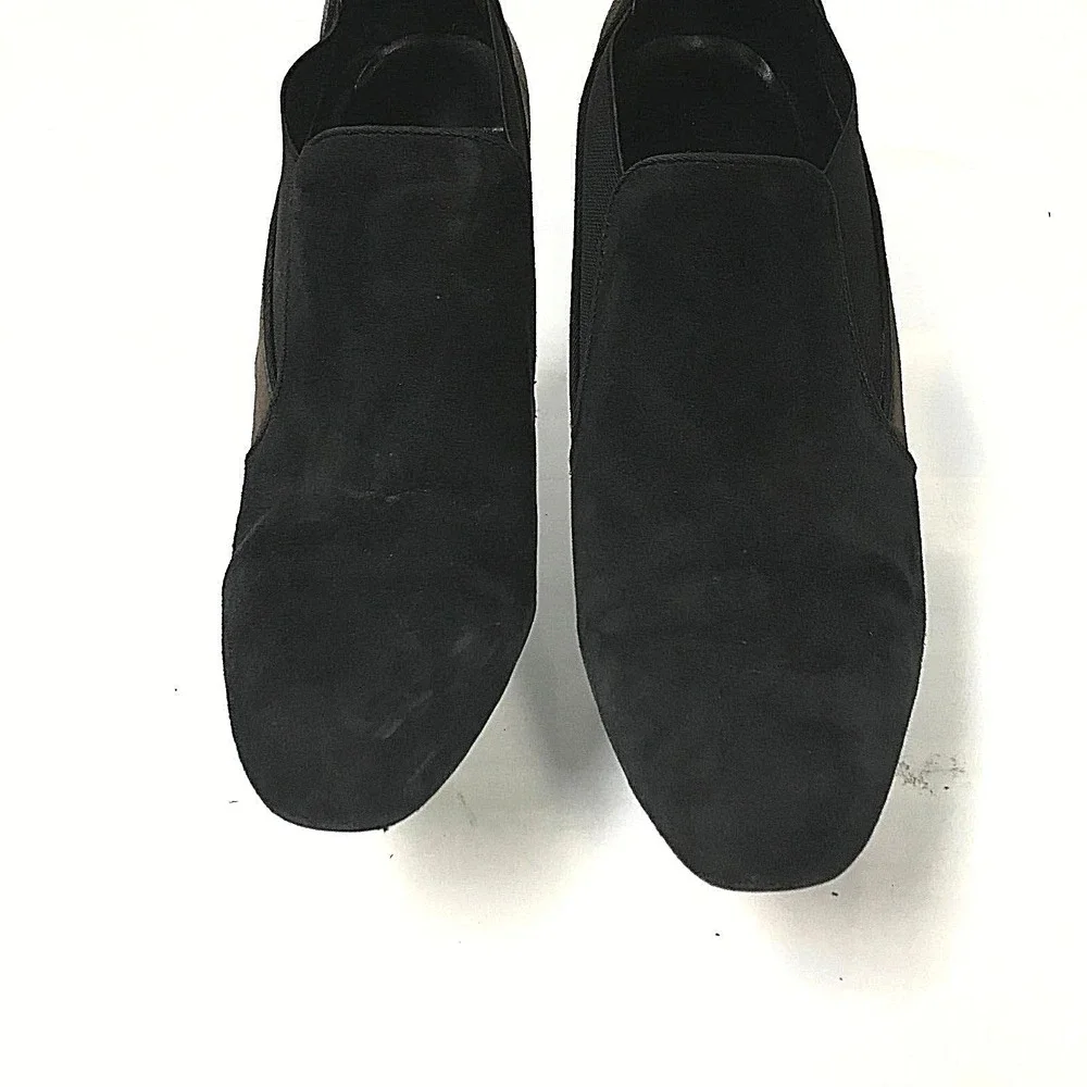 Franco Sarto Womens Black‎ Brown Suede Block Heel Booties Shooties Size 9